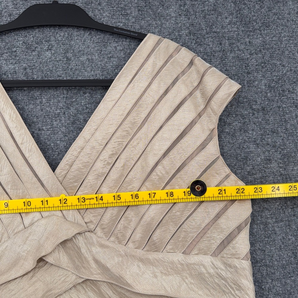 Adrianna Papell Tiered Cocktail Dress Women 22W Rayon‎ Blend Champagne Gold - Picture 5 of 7